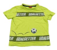 Svetlozelené tričko s nápismi a loptou S. Oliver