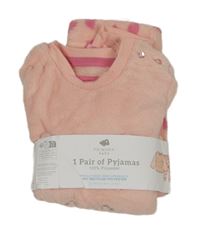 Nové - Růžové plyšové pyžamo s čumákem a srdíčky Primark