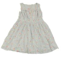 Svetlošedá -neónově žlto-oranžové bodkovaná é šaty