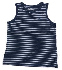 Tmavomodro-biele pruhované tielko s palmou Nutmeg