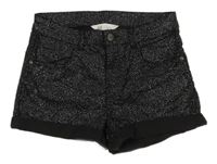Čierne menšestrové trblietavé kraťasy H&M