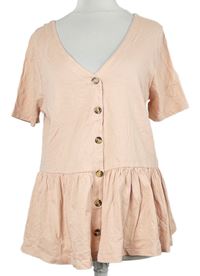 Dámská světlerůžová peplum halenka New Look 