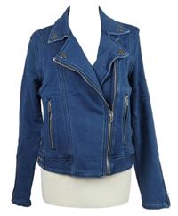 Dámský tmavomodrý teplákovo/riflový crop bomber Blanknyc 