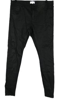 Dámské černé potažené skinny kalhoty Warehouse 