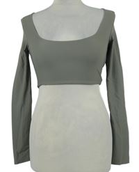 Dámske khaki crop tričko Zara