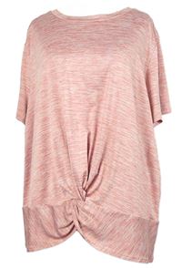 Dámske ružové melírované športové tričko s řasením TU