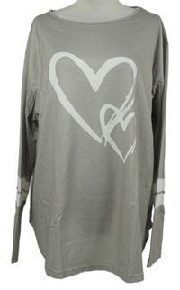 Dámské béžové triko se srdíčky