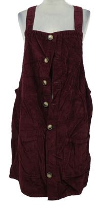 Nové - Dámske vínové menšestrové prepínaci šaty Denim