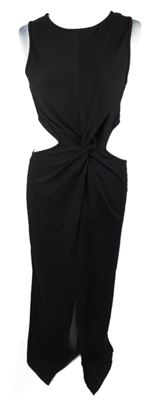 Dámské černé midi šaty s průstřihy Shein 