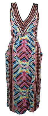 Dámske farebné vzorované midi šaty Warehouse