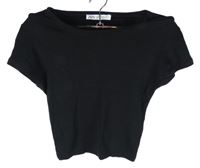 Dámske čierne crop tričko Zara