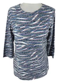 Dámské tmavomodro-bílo-vínové vzorované triko Gerry Weber 