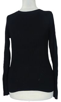 Dámsky čierny rebrovaný sveter New Look