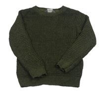 Kaki-čierny sveter Primark