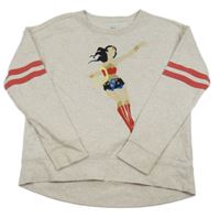 Svetlobéžová mikina s Wonder Woman GAP
