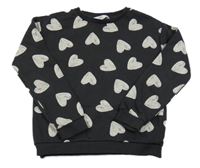 Antracitová mikina so srdiečkami M&S