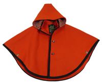 Červené vlnené pončo s kapucňou