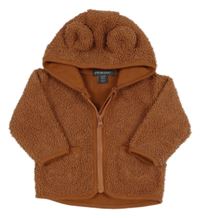 Hnedá huňatá prepínaci mikina s kapucňou Primark