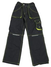 Tmavošedé outdoorové kalhoty s kapsou 