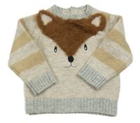 Béžovo-pruhovaný sveter so zvieratkom Matalan