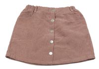 Ružové manšestové sukňa Shein