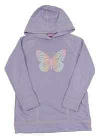 Fialová mikina s motýlkem a kapucí Lands´end