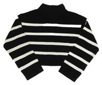 Čierno-biely pruhovaný crop sveter H&M