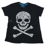 Černé tričko s lebkou Rebel
