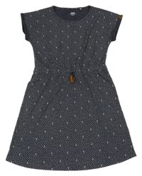 Tmavomodré bodkovaná é šaty s kotvami Yigga