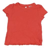 Malinové rebrované crop tričko