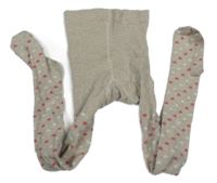 Béžové pančuchy so srdiečkami