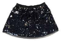 Tmavomodrá flitrová sukňa Primark