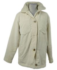 Dámska smotanová oversized menšestrová zateplená košeľová bunda Hollister