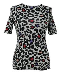 Dámské bílo-černo-barevné vzorované triko M&S