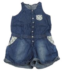 Tmavomodrý riflový kraťasový overal Yigga