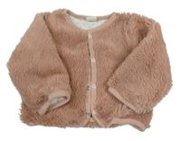 Světlerůžová kožešinová podšitá bunda