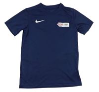 Tmavomodré športové tričko s nápisom Nike