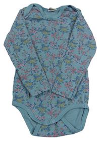 Modro-růžové květované body 
