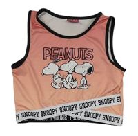 Ružový crop top so Snoopym Peanuts