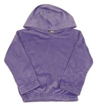 Lila plyšová mikina s kapucňou