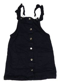 Tmavomodré plátenné na traké prepínaci šaty