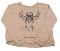 Meruňková crop mikina s králíkem H&M