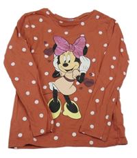 Hrdzavé bodkovaná é tričko s Minnie Disney
