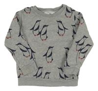 Sivá mikina s tučňáky M&S