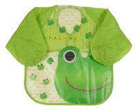 Zelený šusťákovo/gumový bryndák s žábou a rukávy