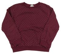 Vínová bodkovaná á mikina H&M