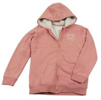 Růžová propínací zateplená mikina se smajlíkem a kapucí George