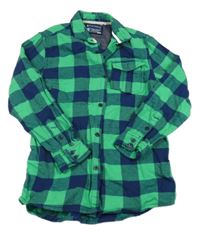 Zeleno-tmavomodrá kockovaná košeľa Next