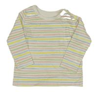 Bílo-barevné pruhované triko Lupilu