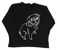 Černé triko s pejskem ZARA